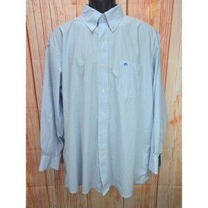 Southern Tide Mens Blue Striped Button-Down Shirt XXL Cotton/Elastane